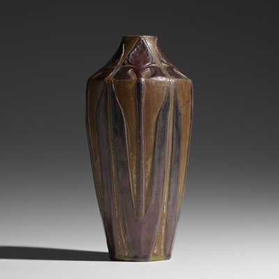 Rare vase with stylized irises