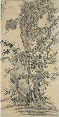 PINE TREE, BAMBOO AND PLUM BLOSSOM by Jin Yang - Auction record, sale price, and art valuation. Compare with similar artists and explore comparable artworks.