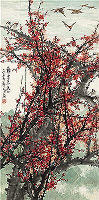 RED PLUM BLOSSOMS by Mu Qiao - Auction record, sale price, and art valuation. Compare with similar artists and explore comparable artworks.