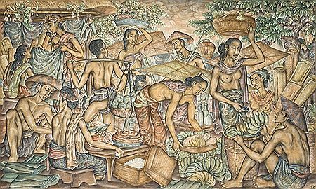 At the pasar by I Ketut Tungeh - Auction record, sale price, and art valuation. Compare with similar artists and explore comparable artworks.