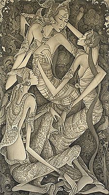 Widow comforted by her daughters by Nyoman Darmana - Auction record, sale price, and art valuation. Compare with similar artists and explore comparable artworks.