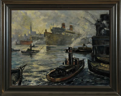 Hamburger Hafen mit einlaufendem Ozeanriesen by Hans Reifferscheid - Auction record, sale price, and art valuation. Compare with similar artists and explore comparable artworks.