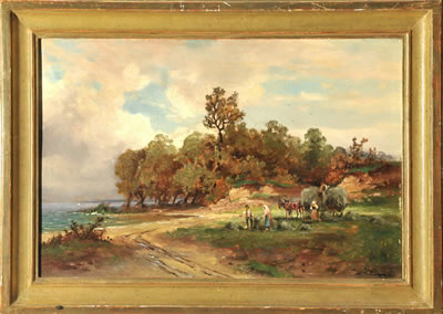 Sample artwork by Paul Johann Walch (1881 - 1958), known for bucolic landscape scene painting, some animals, still life - View similar artists and auction records