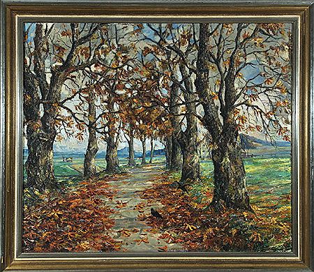Kastanienallee im Herbst, im Hintergrund Gebirgskette by Wilhelm Willy Holtmann - Auction record, sale price, and art valuation. Compare with similar artists and explore comparable artworks.