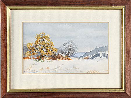 Haus in verschneiter Landschaft by Fritz Splitgerber - Auction record, sale price, and art valuation. Compare with similar artists and explore comparable artworks.