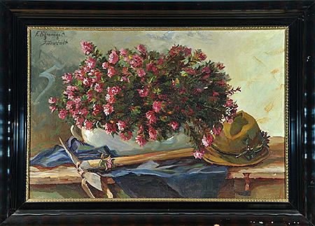 Stillleben mit Almrosen und Eispickel