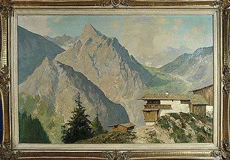 Berghof in sommerlicher Alpenlandschaft