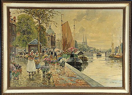 Blumenmarkt am Kanal in Amsterdam by Franz Max Richter-Reich - Auction record, sale price, and art valuation. Compare with similar artists and explore comparable artworks.