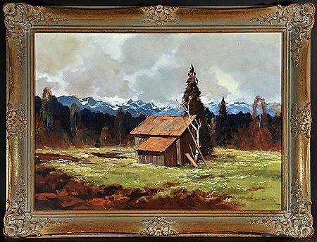 "Moorlandschaft mit Torfhütte und Allgäuer Bergen im Hintergrund" by Libor Strauss - Auction record, sale price, and art valuation. Compare with similar artists and explore comparable artworks.