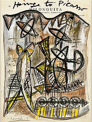 Hommage to Picasso by Milko Bambic - Auction record, sale price, and art valuation. Compare with similar artists and explore comparable artworks.