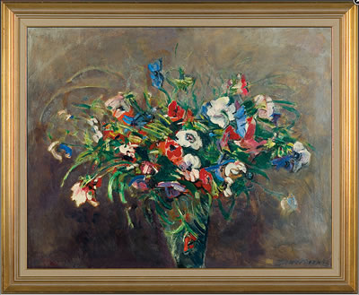 BOUQUET OF FLOWERS by Czeslaw Zawadzinski - Auction record, sale price, and art valuation. Compare with similar artists and explore comparable artworks.