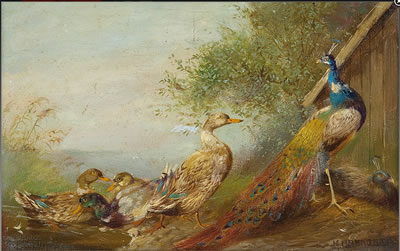 Ducks and Peacocks by Max Hanger Jr - Auction record, sale price, and art valuation. Compare with similar artists and explore comparable artworks.