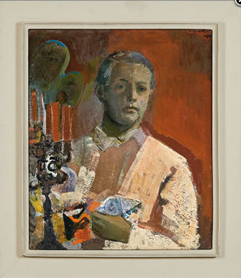 Portrait of Raymond Kanelba: Self Portrait in Red
