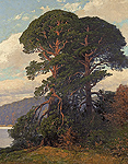 Pines by the Lake by Rudolf Hellgrewe - Auction record, sale price, and art valuation. Compare with similar artists and explore comparable artworks.