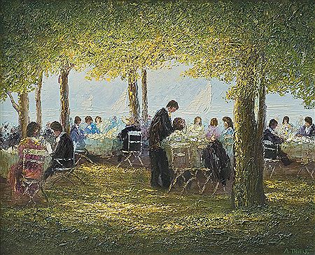 Garden café over the Starnbergersee