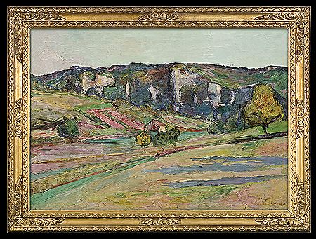 French Jura Landscape (near Ornans) by Wlodzimierz Terlikowski - Auction record, sale price, and art valuation. Compare with similar artists and explore comparable artworks.
