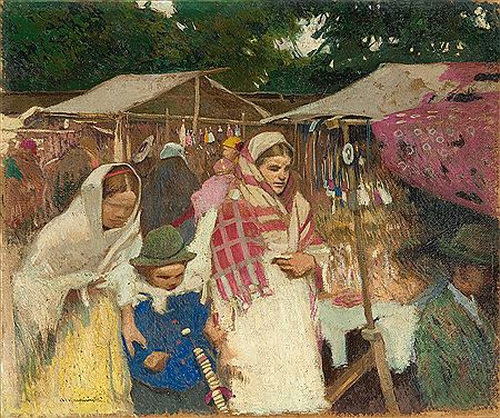 At the Market. Stalls