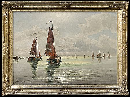 Fishing boats in southern sun by Ernst Hugo Lorenz - Murowana - Auction record, sale price, and art valuation. Compare with similar artists and explore comparable artworks.