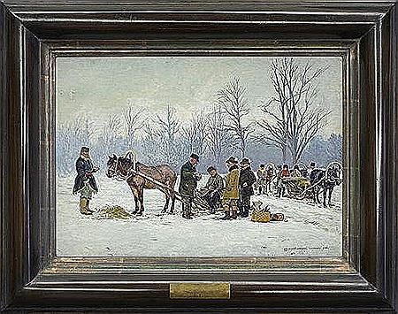 A Hunting Scene, 1900 by Stanislaw Maslowski - Auction record, sale price, and art valuation. Compare with similar artists and explore comparable artworks.