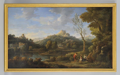 Veduta del Colosseo con i fiori and Veduta della campagna romana
