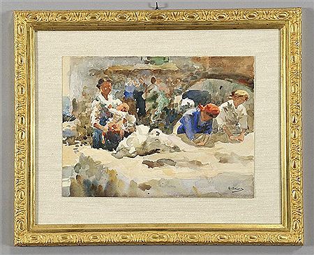 Lavandaie by Arturo De Luca - Auction record, sale price, and art valuation. Compare with similar artists and explore comparable artworks.