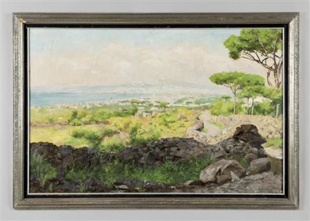 Veduta di città di mare