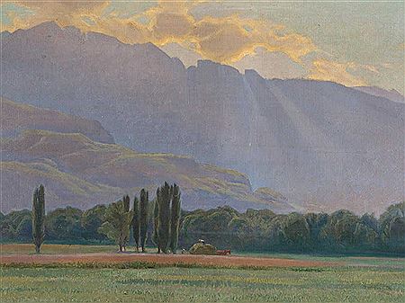Mountain Landscape Vaud Alps, 1926 by Frederic Rouge - Auction record, sale price, and art valuation. Compare with similar artists and explore comparable artworks.
