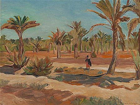 'Oasis with Palm Trees', ca. 1930 by Paul Burckhard - Auction record, sale price, and art valuation. Compare with similar artists and explore comparable artworks.