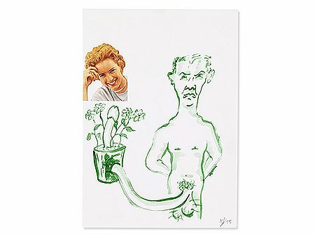 Portrait of John Bock: Collage with Self-Portrait