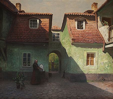 Backyard (Mala Strana in Prague) by Vaclav Jansa - Auction record, sale price, and art valuation. Compare with similar artists and explore comparable artworks.