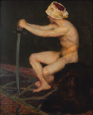 Young man with a sword