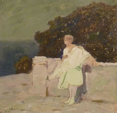 Jeune fille à la terrasse