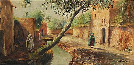 "Village animé au bord de l'oued"