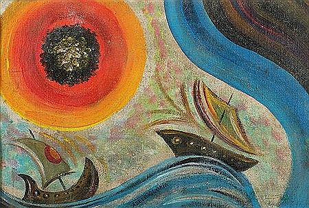 Sunset, c. 1940 by Adele Crelia Gloria - Auction record, sale price, and art valuation. Compare with similar artists and explore comparable artworks.