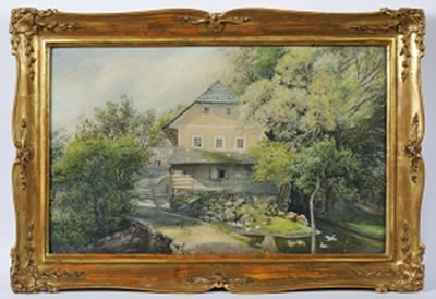COTTAGE BY THE BROOK by Amalie Manesova - Auction record, sale price, and art valuation. Compare with similar artists and explore comparable artworks.