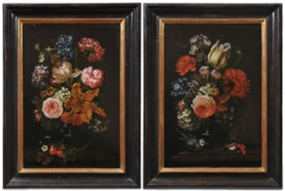 A PAIR OF FLORAL STILL LIFES
