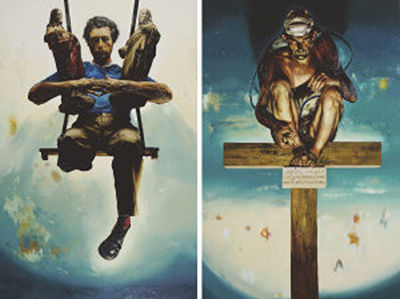 Weight of His Story; diptych (2)