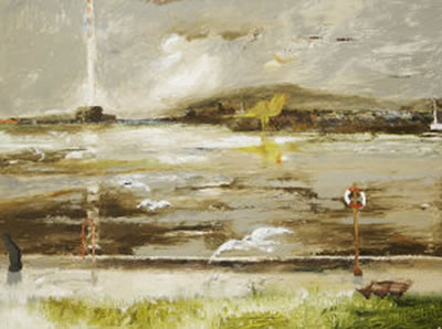 View from Clontarf Towards Poolbeg and the Dublin Mountains by Patrick Hickey - Auction record, sale price, and art valuation. Compare with similar artists and explore comparable artworks.