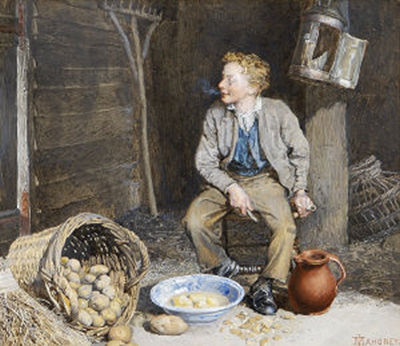 A Smoke on the Sly by James Mahoney - Auction record, sale price, and art valuation. Compare with similar artists and explore comparable artworks.