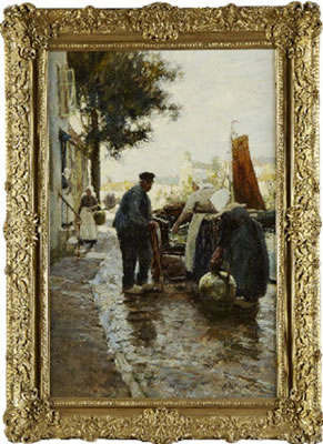Sample artwork by Adam Edwin Proctor (1864 - 1913), known for landscape paintings, travels around europe and north africa. - View similar artists and auction records