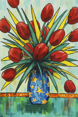 Red Tulips by Charlie Flanagan - Auction record, sale price, and art valuation. Compare with similar artists and explore comparable artworks.