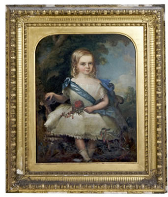 Portrait Of Richard Charles Moore-Smyth (b.1959) of Ballynatray, Lord Kilworth as a Little Boy Wearing a Dress and Sash