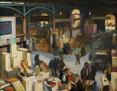 The Fruit and Vegetable Market, Smithfield, Dublin by George Collie - Auction record, sale price, and art valuation. Compare with similar artists and explore comparable artworks.