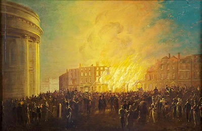 Fire at the royal Arcade, College Green, Dublin (1837) by William II Sadler - Auction record, sale price, and art valuation. Compare with similar artists and explore comparable artworks.