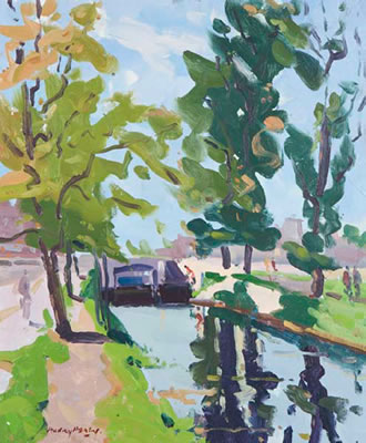 Canal Scene, Dublin by Henry Healy - Auction record, sale price, and art valuation. Compare with similar artists and explore comparable artworks.