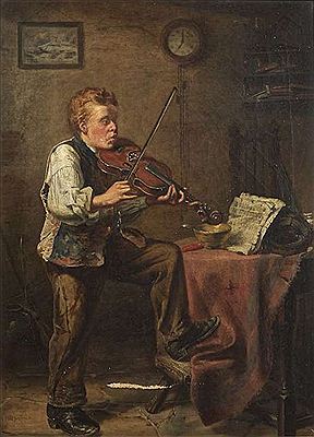 An Irish Boy,entertaining on a Fiddle