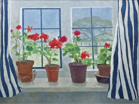 Geraniums on the Windowsill by Martin Mac Keown - Auction record, sale price, and art valuation. Compare with similar artists and explore comparable artworks.
