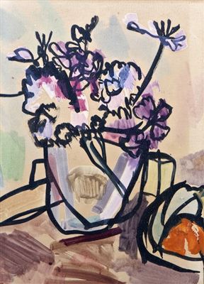 Still Life with Purple Flowers