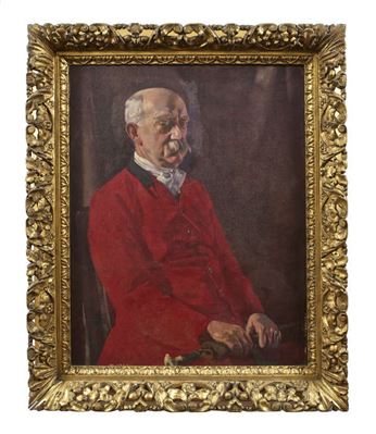 A Portrait of Lord Fingal, half length, seated in hunting attire by Patrick Tuohy - Auction record, sale price, and art valuation. Compare with similar artists and explore comparable artworks.