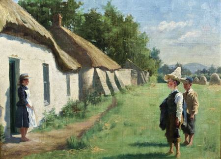 Invitation to go Haymaking by Richard Thomas Moynan - Auction record, sale price, and art valuation. Compare with similar artists and explore comparable artworks.